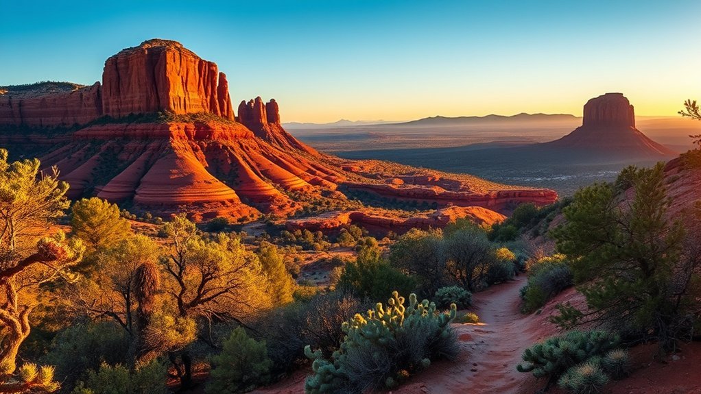 red rock sunrise and vortexs