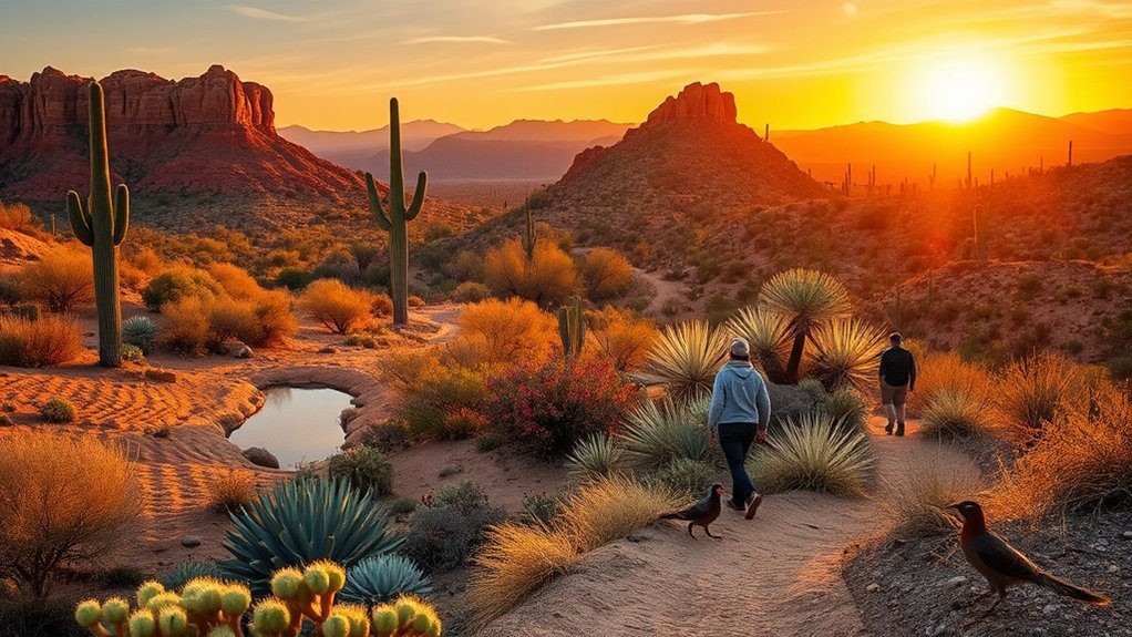 red rock trails and blooms