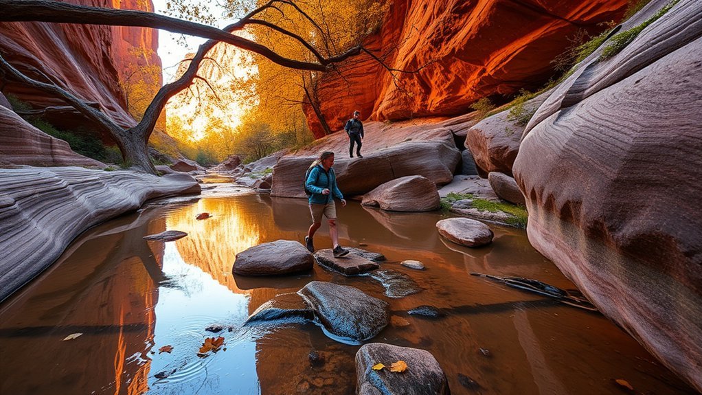 ribboned creek shaded canyon textures