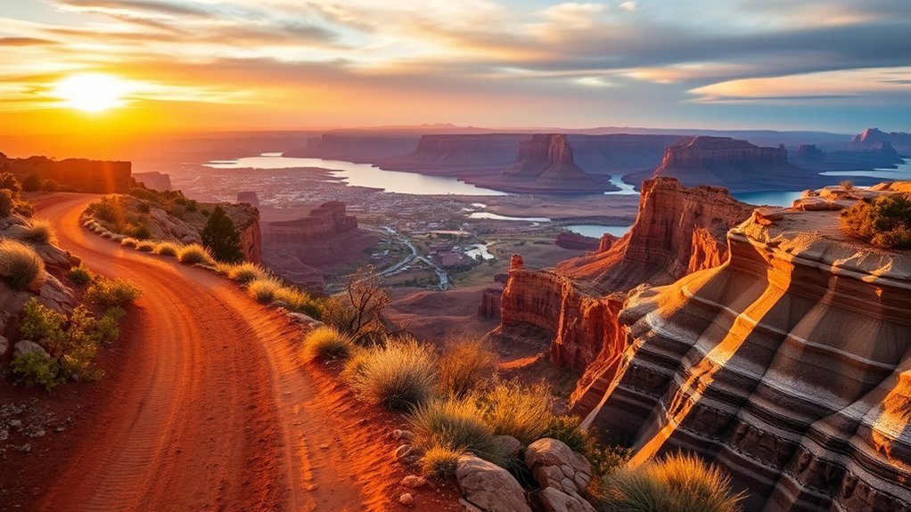 rim hugging scenic sunrise views