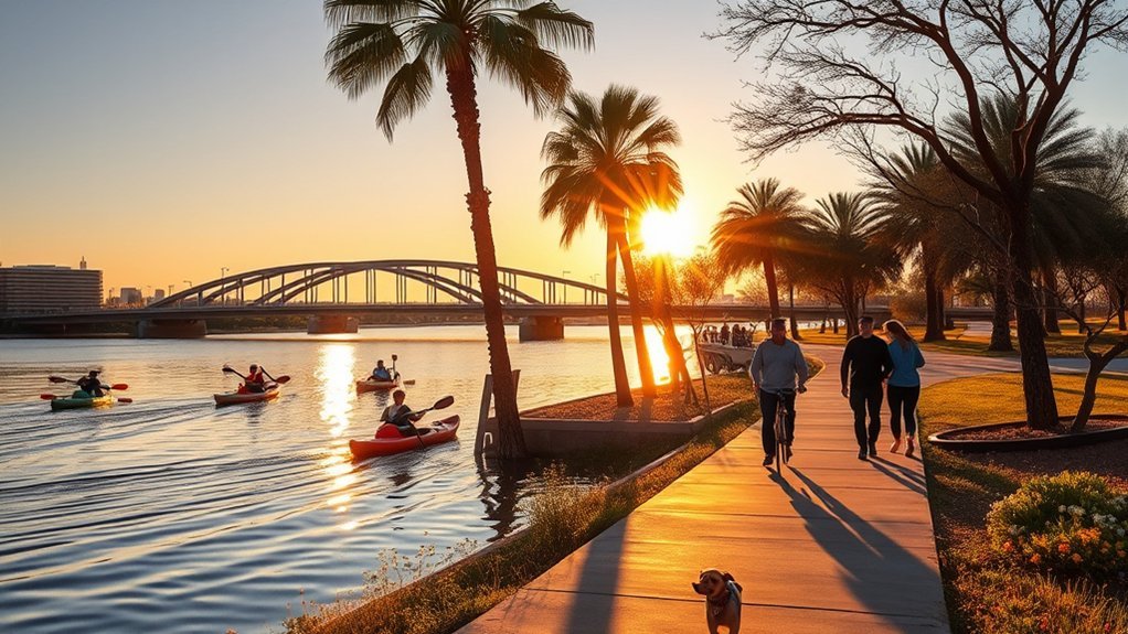 riverfront sunset stroll spot