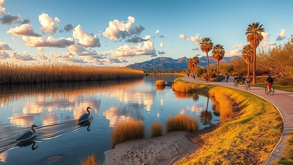 riverside shaded trails and wildlife