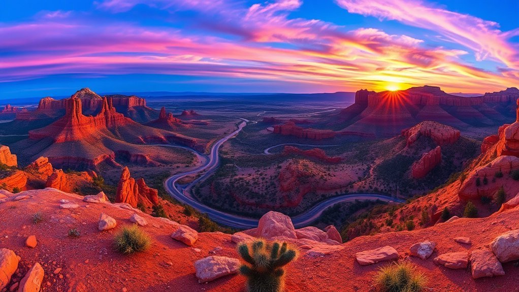rocky overlooks glow at sunset