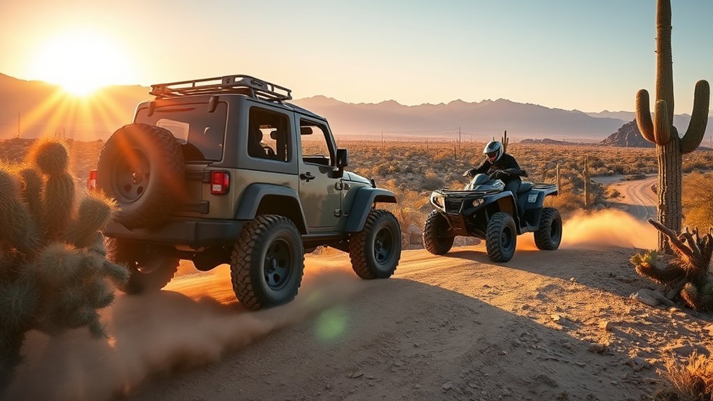 rumbling jeep through creosote