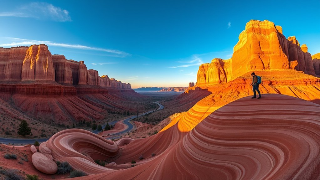 rust red cliffs rugged solitude