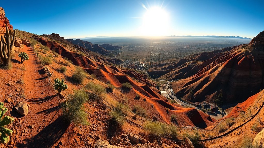 rust red copper tailings ridge