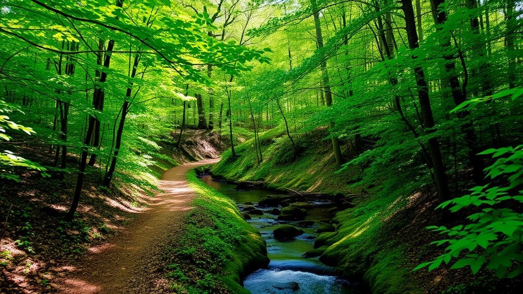 scenic lake nature hike