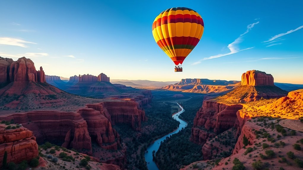 serene sunrise hot air balloon
