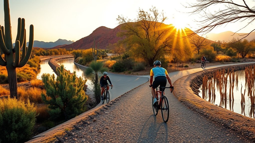 shaded canal and riparian trails