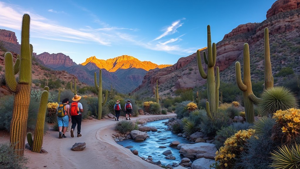 shaded canyon trails waterfalls