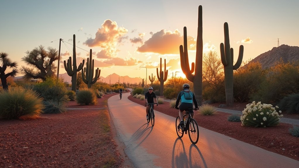 shaded family friendly bike trail