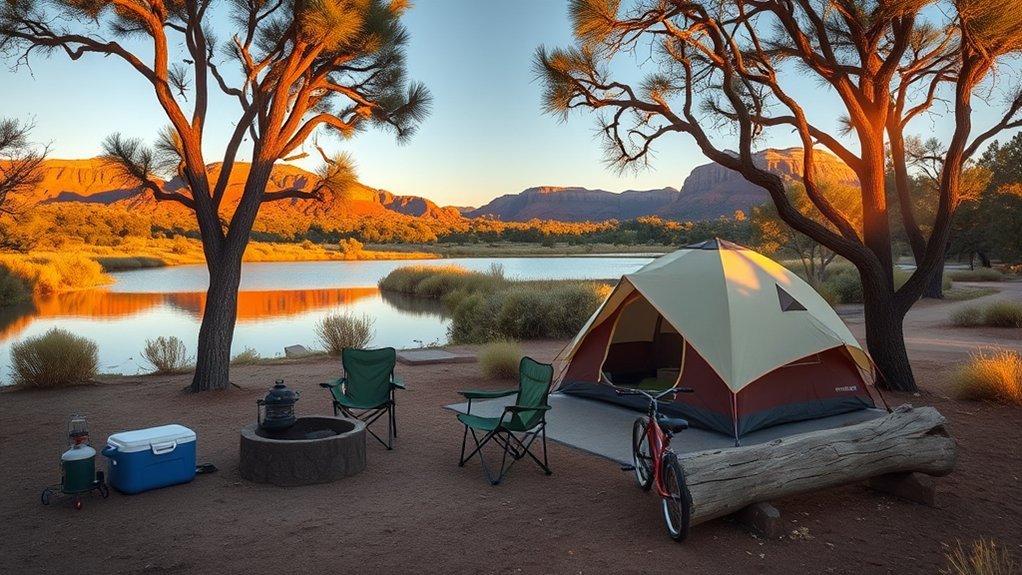 shaded tent pads available