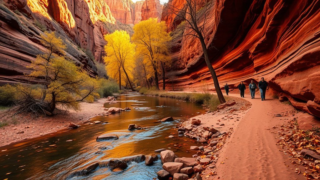 shaded winding canyon creek trail