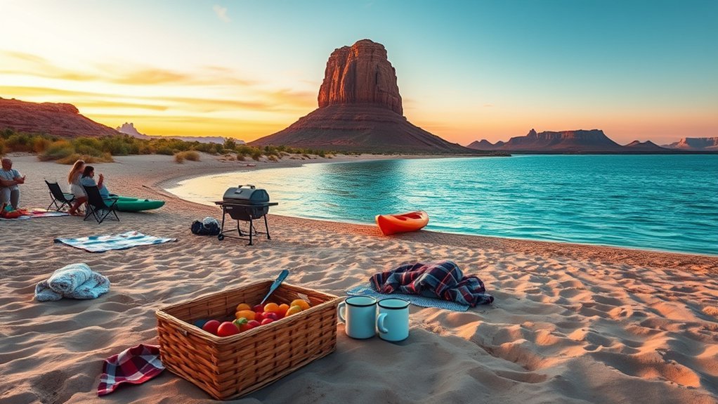 shoreline sandstone shaded picnic