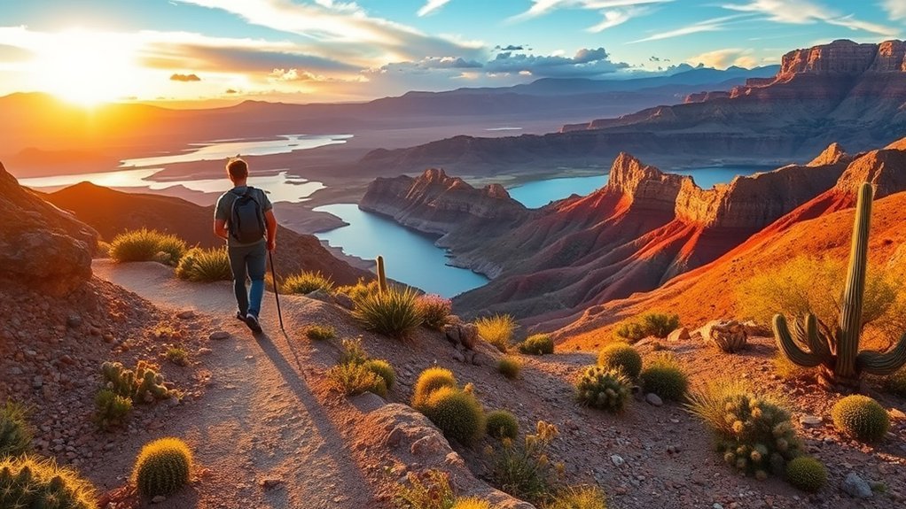 short desert lakeside rocky lookouts