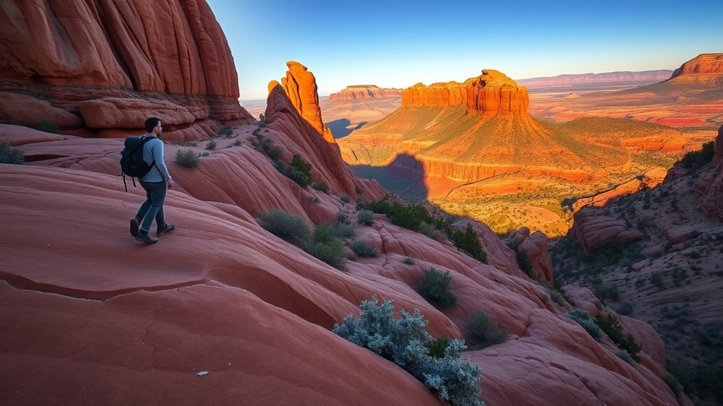 short steep exposed sandstone scramble