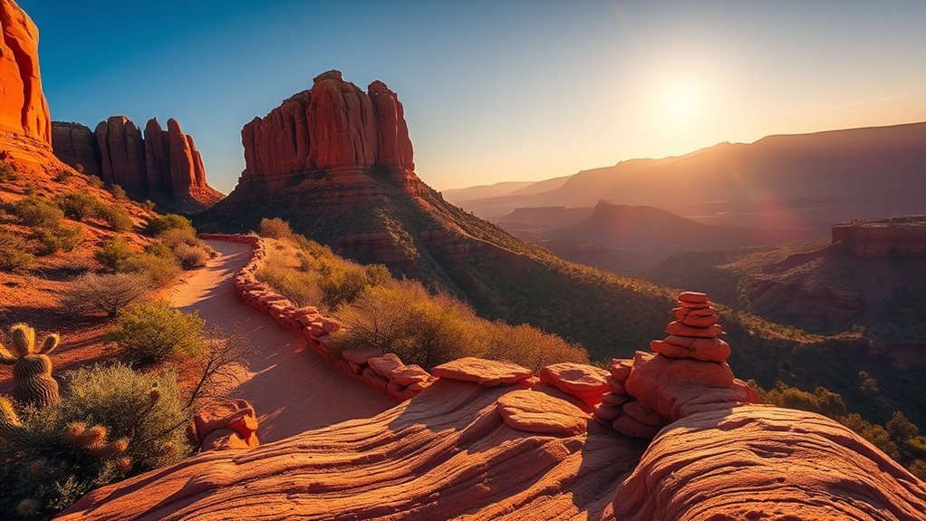 short steep sandstone scramble summit