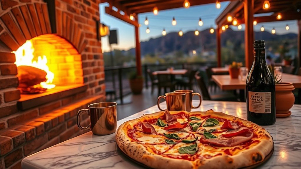 smoky blistered herb topped pizza