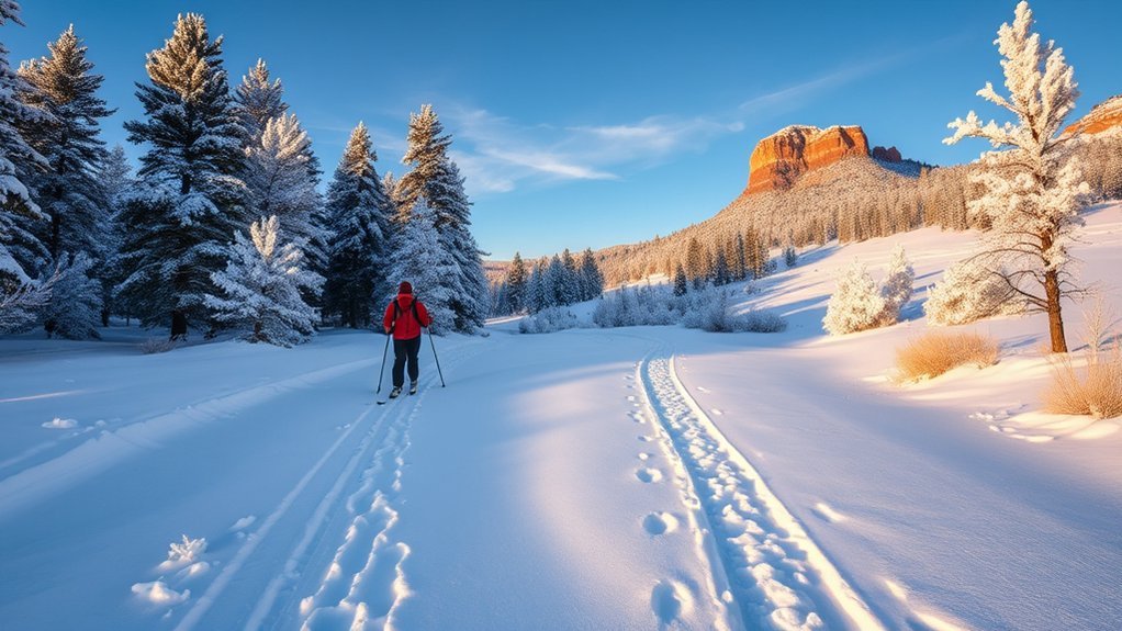 snowy high country forest trails