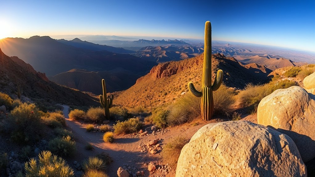 steep panoramic desert summit trail