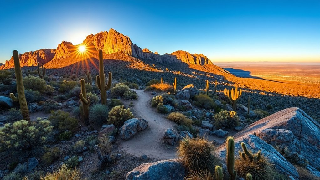 steep rocky desert summit views