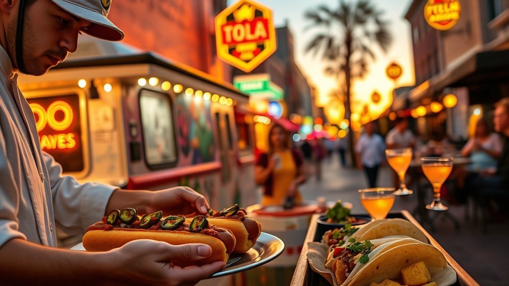 street tacos hot dogs desserts