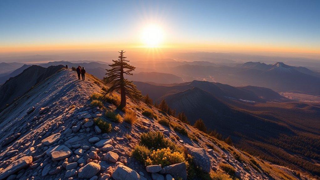 summit hike steep alpine ascent