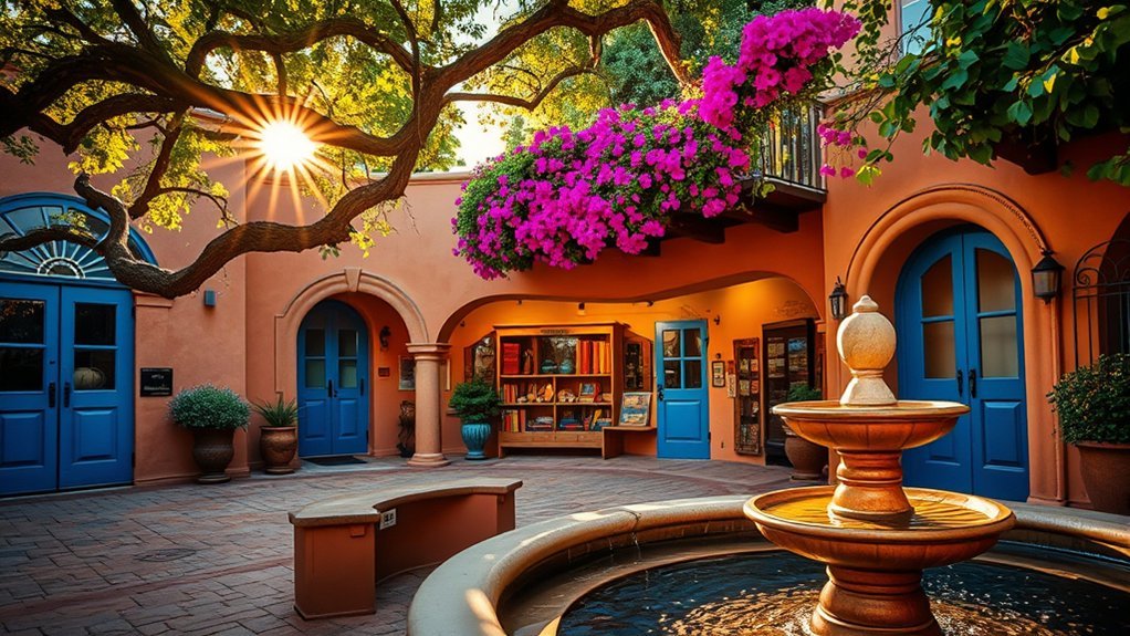 sunlit artisan plaza of sedona