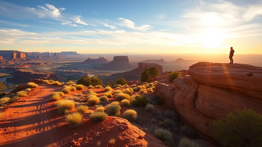 sunlit canyon rim trail