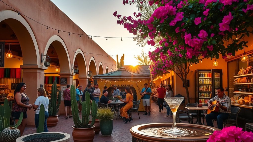 sunlit courtyard of makers