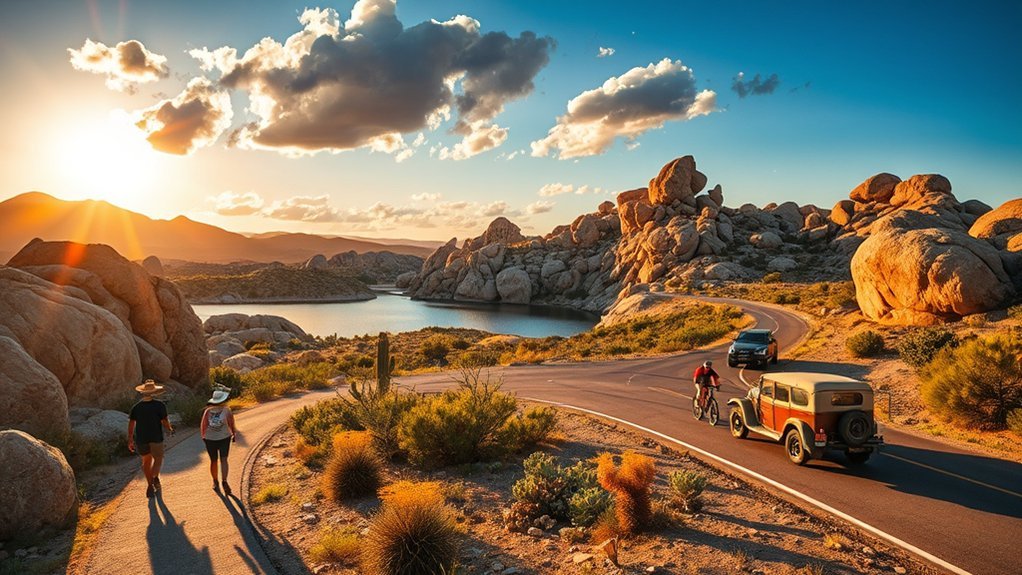 sunlit granite boulders loop