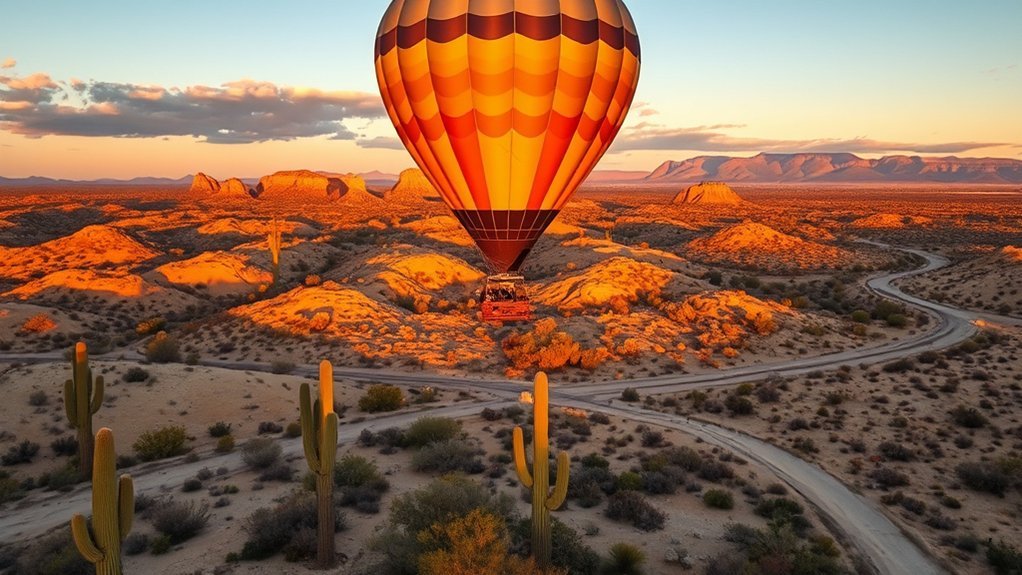sunrise hot air desert flight