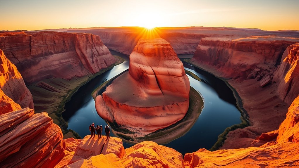 sunset rim over colorado river