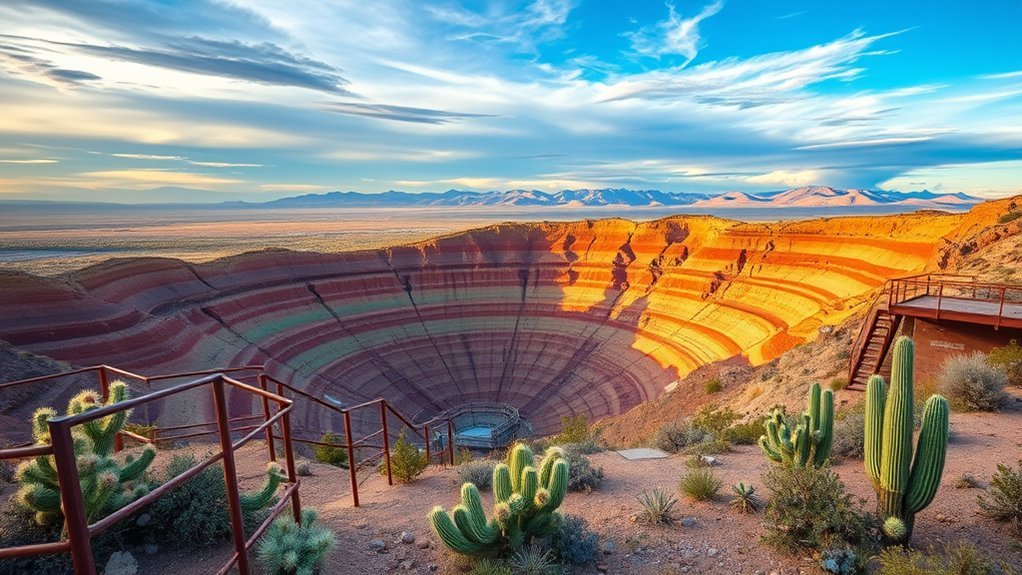 terraced copper streaked mining amphitheater