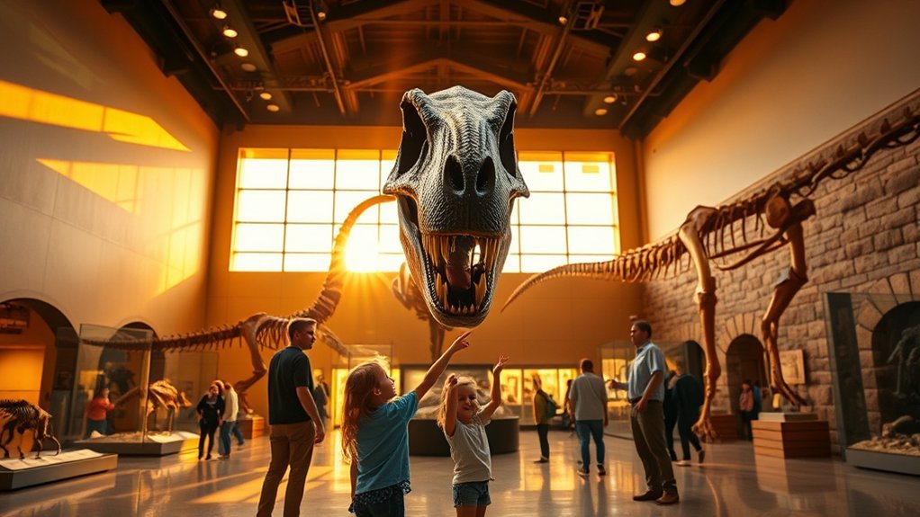 towering dinosaurs and fossils