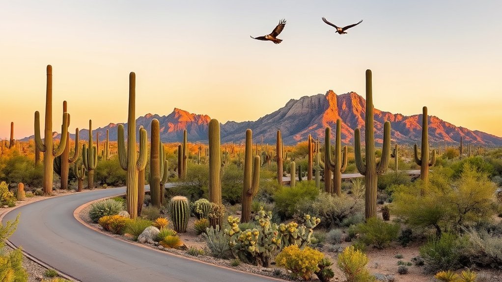towering saguaros vast skies