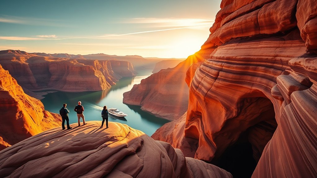 turquoise water redrock coves
