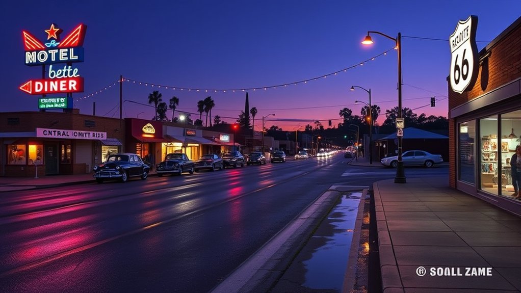 vintage neon route 66 stroll