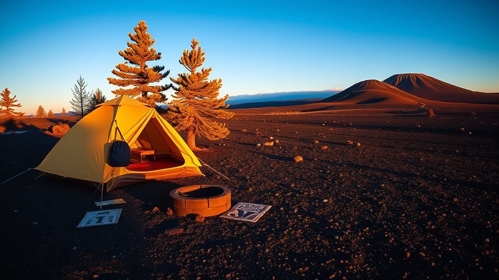 volcanic camping under stars