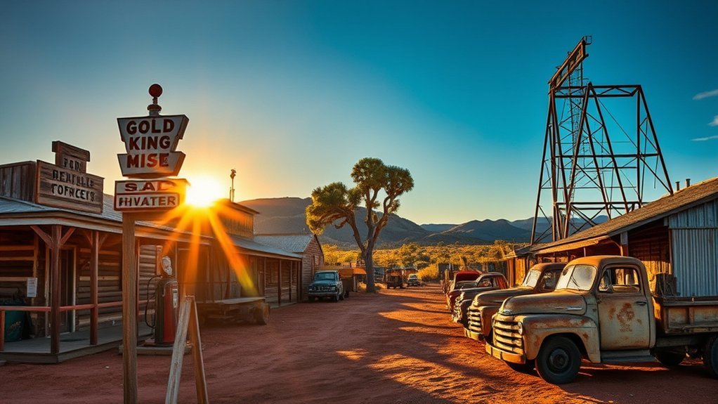 weathered mine town remnants
