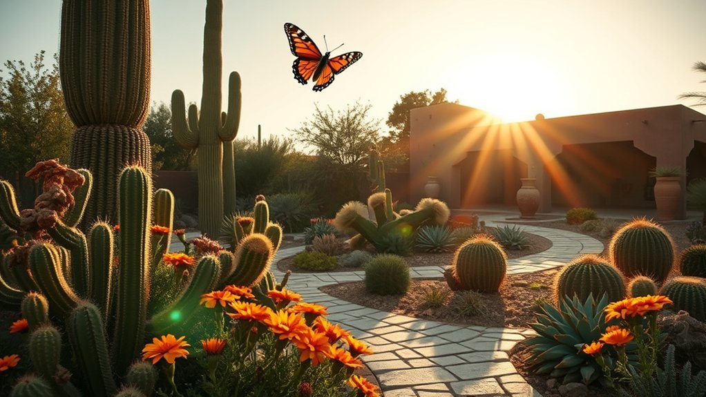 winding gardens butterflies succulents
