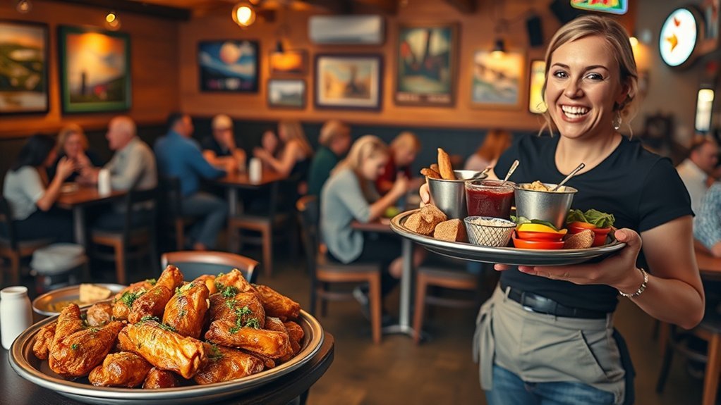 wings flavors casual atmosphere