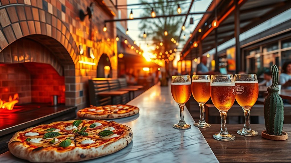 wood fired pizza and beer