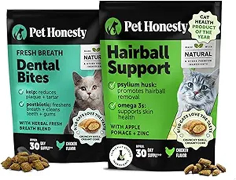 Pet Honesty Cat Dental & Hairball Support Bundle
