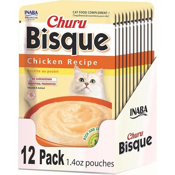 INABA Churu Bisque for Cats Chicken Recipe (12 Pouches)