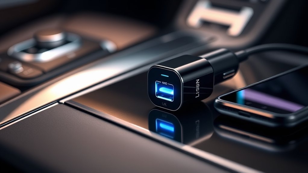 compact dual port car charger