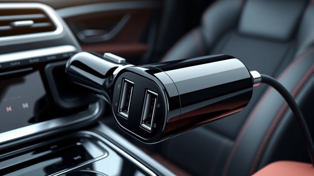 compact dual port car charger