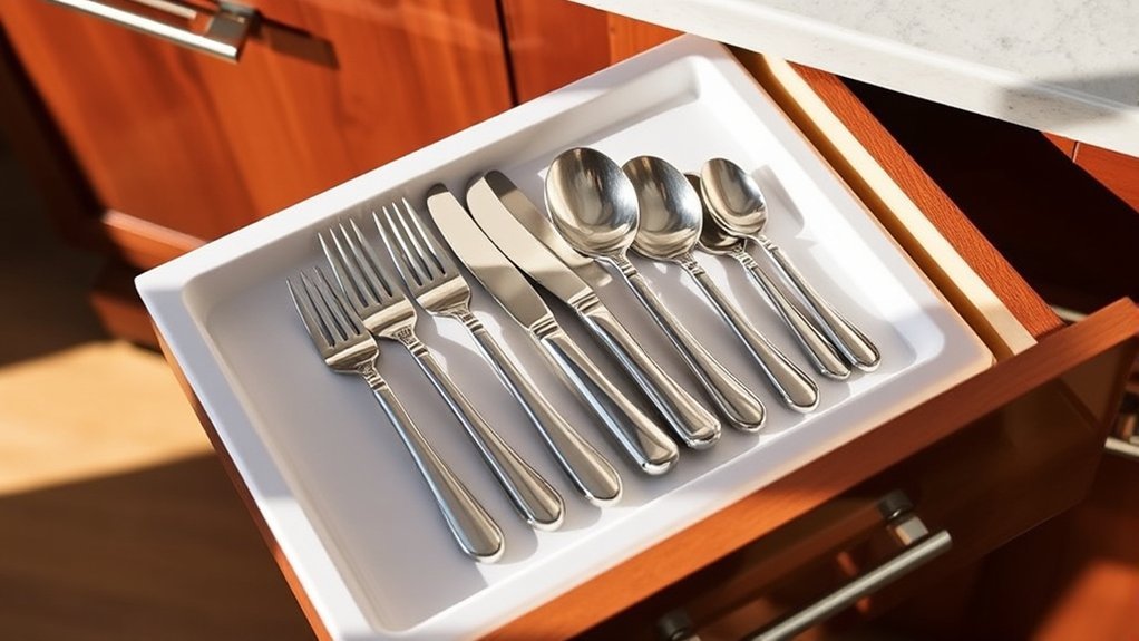 compact durable organized cutlery tray