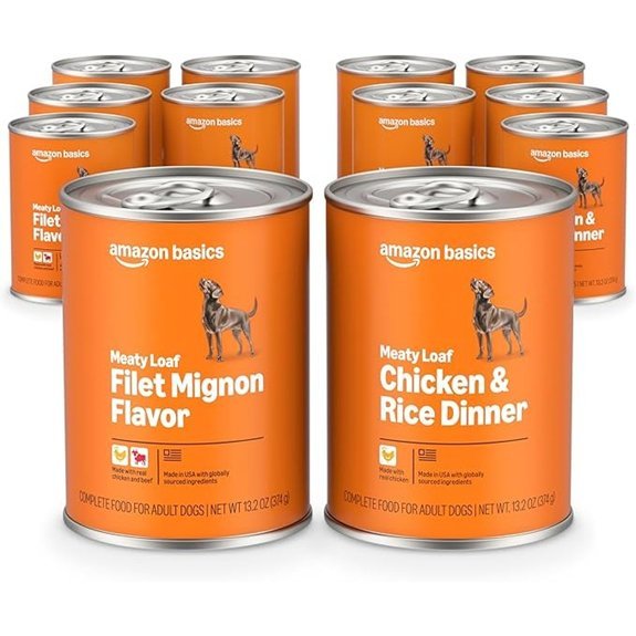 Amazon Basics Wet Dog Food Variety Pack (12 Cans)