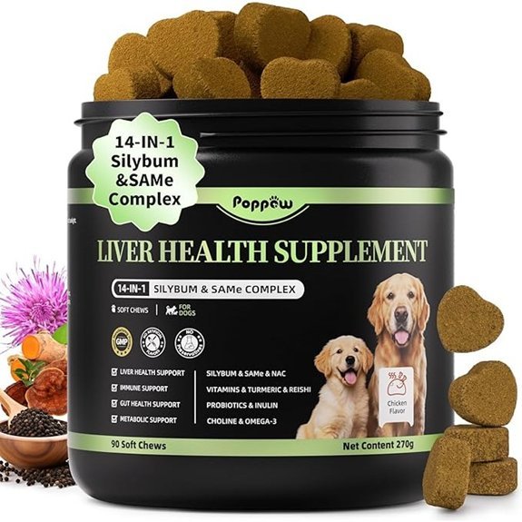 POPPAW Dog Liver Support Chews with Milk Thistle